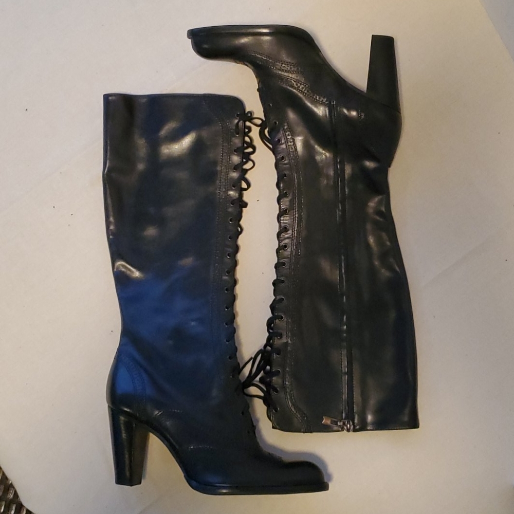 Tall Leather Black Boots